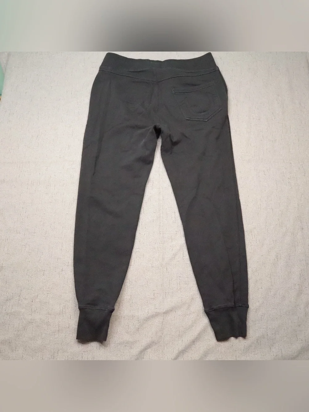 True Religion Unisex Black Joggers Gold Metallic Horseshoe Logo Size M